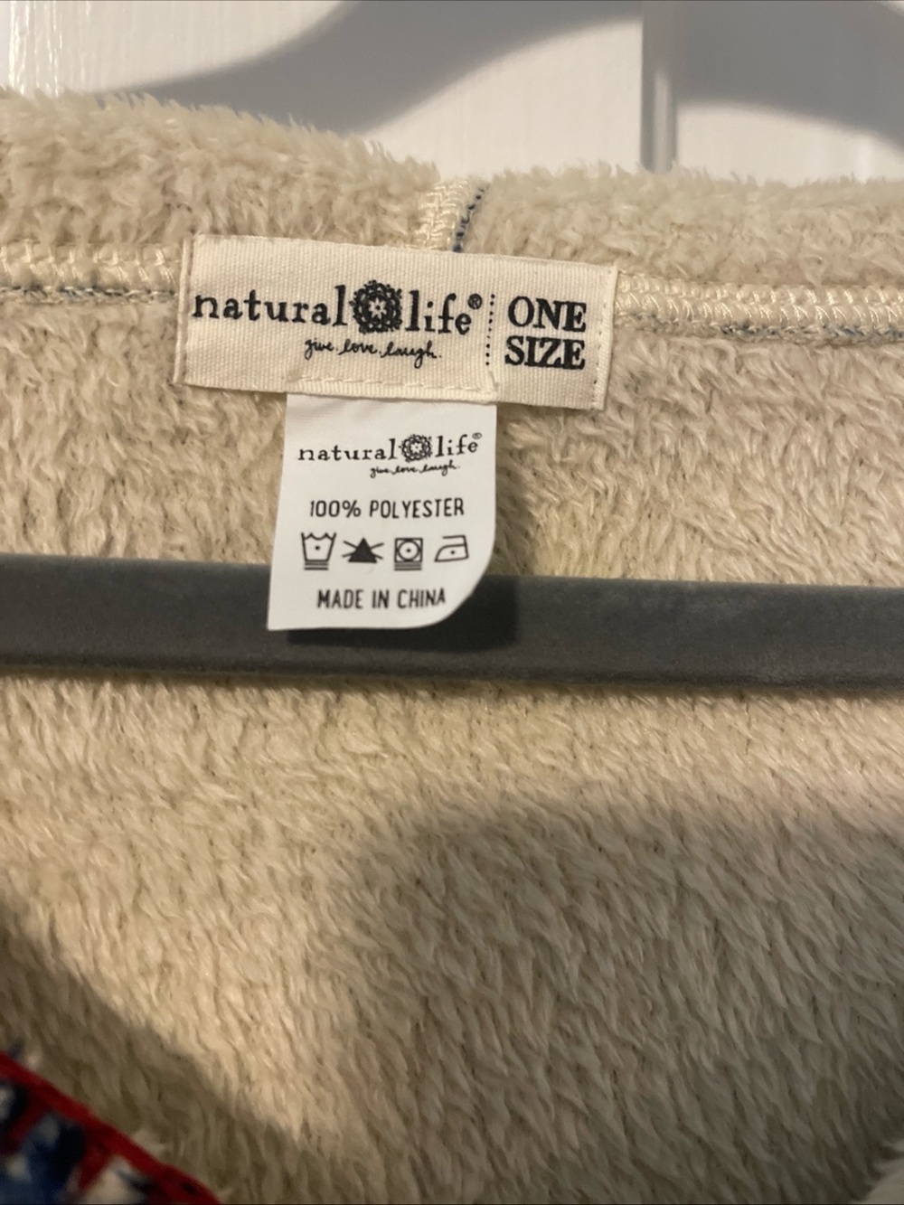Natural Life Printed Floral Blue Fleece Oversized Hoodie Sweatshirt Top One Size - Picture 2 of 4